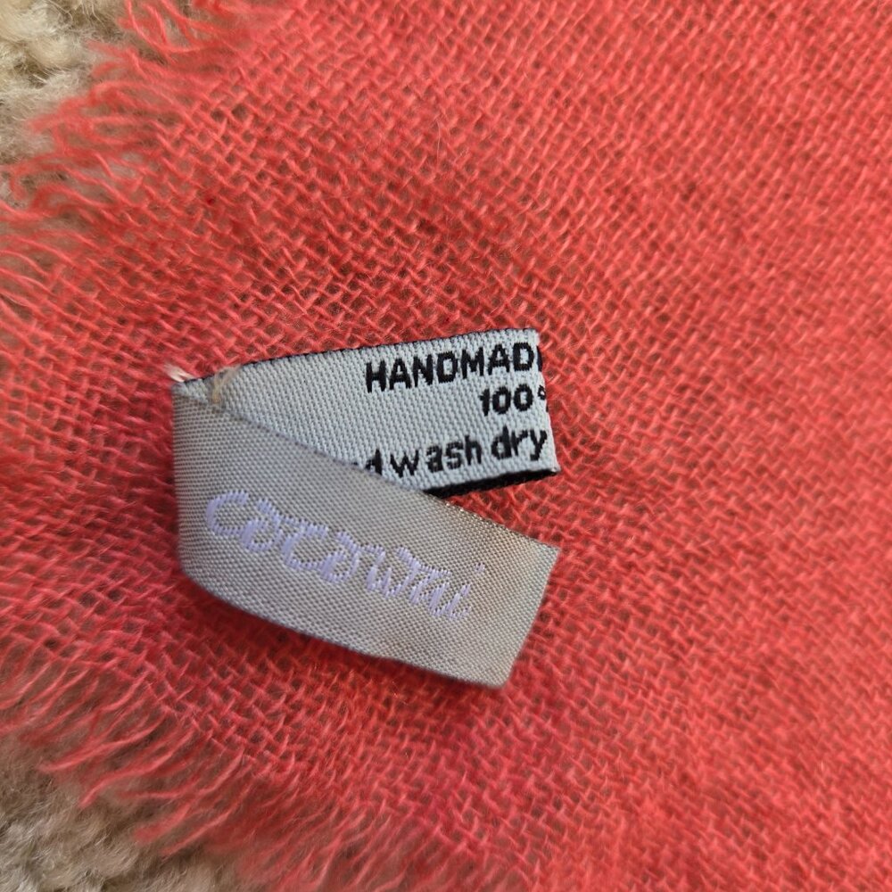 NWOT Cocowai Pink Woven Cashmere Scarf *FLAW* - Picture 6 of 9